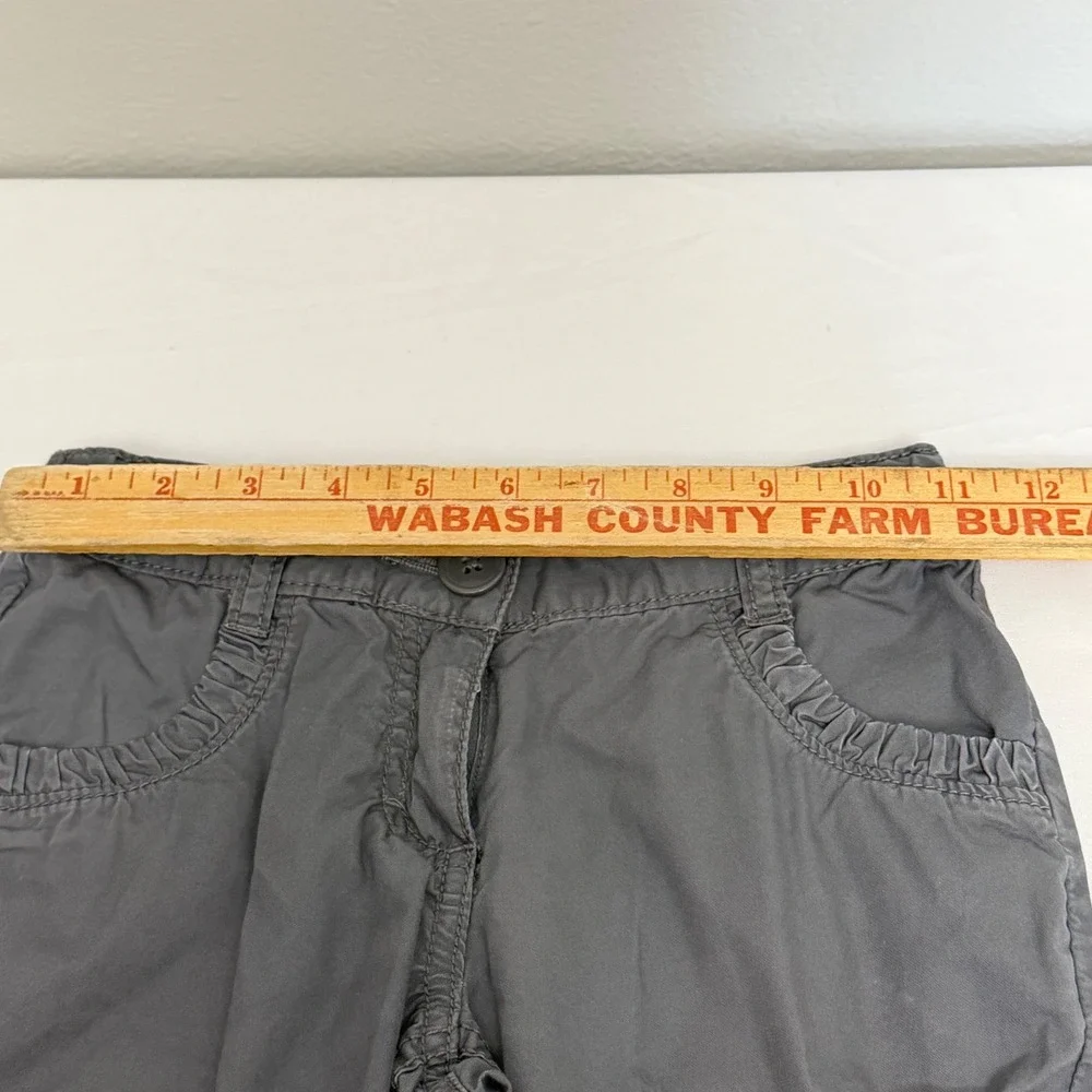 Hanna Andersson Boys Gray Cotton Cargo Pants Adjustable Waist Size 120 US 6/7